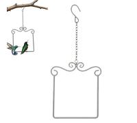 Colibri se balançant sur son perchoir, balançoire colibri avec cadre en métal avec cheville en bois et crochet de suspension, perchoir d'extérieur pour jardin, terrasse, pelouse (argenté, 1 pièce)