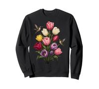 Colibri Tulipe Floral Coloré Jardin Botanique Sweatshirt