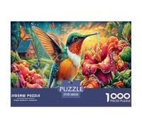 Colibris colorés Puzzle 1000 Pièces Difficile pour Adults Adolescents Et Enfants Puzzles, Jeu De Défi Intellectuel 38x26cm/1000pcs