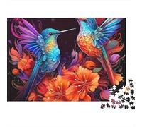 Colibris et Fleurs 1000 Pièces Double Hum Puzzle pour Adultes Carton Résistant Anti-Stress Détente pour Débutants Facile À Assembler Édition Limitée 38x26cm/1000pcs