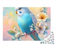 Colibris et Fleurs 1000 Pièces Oiseau Bleu Puzzle pour Adultes Qualité Premium Anti-Stress Stimuler l'esprit pour Débutants pour Collectionner 38x26cm/1000pcs