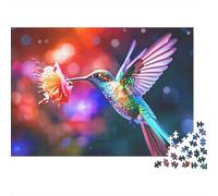 Colibris et Fleurs 1000 Pièces Oiseau Brillant Puzzle pour Adultes Carton Résistant Anti-Stress Détente pour Débutants Facile À Assembler Édition Limitée 38x26cm/1000pcs