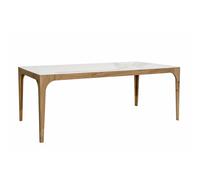 COLICO table extensible CARGO 200(250-300)x100 cm (Calacatta or mat - Chêne avec nœuds naturel et Grès effet Marbre)