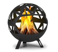 Colima brasero Ø 66 cm forme sphérique avec grille à charbon de bois et cendrier géométrique