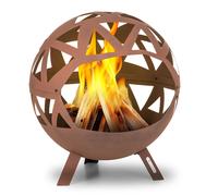 Colima brasero Ø 66 cm forme sphérique avec grille à charbon de bois et cendrier géométrique