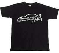 Colin McRae When in Doubt Flat Out Rally Rally Racing Legend T-Shirt Mens Unisex Black Tees XXL