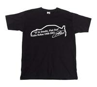 Colin McRae When in Doubt Flat Out Rally Rally Racing T-Shirt Mens Unisex Black Tees XL