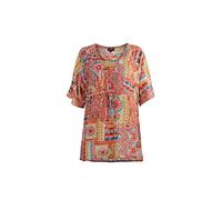 Coline - Blouse Ethnique Manches 3/4 - Couleur : Corail - Taille : L/XL