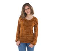 Coline - Blouse Femme Encolure Large Manches Longues - Couleur : Moutarde - Taille : L
