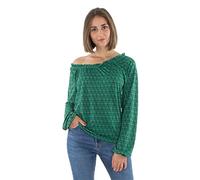 Coline - Blouse Femme Encolure Large Manches Longues - Couleur : Vert - Taille : L