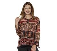 Coline - Blouse Femme Ethnique - Couleur : Rouge - Taille : L/XL