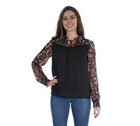 Coline - Blouse Femme Mousseline - Couleur : Noir - Taille : XL