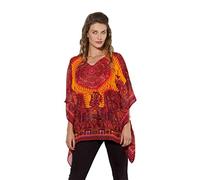 Coline - Blouse Fluide Ethnique - Couleur : Orange - Taille : L/XL