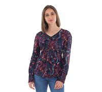Coline - Blouse Hiver imprimé lys - Couleur : Marine - Taille : M