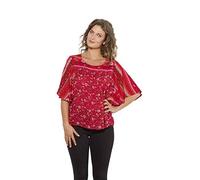Coline - Blouse imprimée Manches Larges - Couleur : Fushia - Taille : S/M