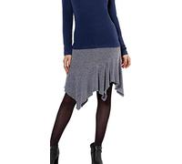 Coline - Jupe Courte Hiver asymétrique - Couleur : Gris - Taille : XL