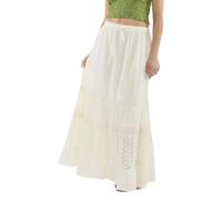 Coline : Jupe Longue Blanche brodée - Couleur : Ecru - Taille : L/XL