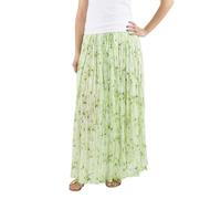 Coline : Jupe Longue été imprimée Voile de Coton - Couleur : Olive - Taille Unique