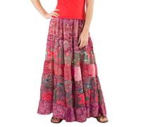 Coline - Jupe Longue Ethnique imprimé Patchwork - Couleur : Moutarde - Taille Unique