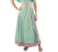 Coline - Jupe Longue Portefeuille Superposition - Couleur : Menthe - Taille Unique