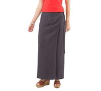 Coline - Jupe Longue Portefeuille Unie - Couleur : Taupe - Taille Unique