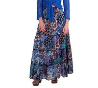 Coline - Jupe Longue Voile de Coton - Couleur : Bleu - Taille Unique