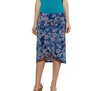 Coline - Jupe mi Longue imprimée - Couleur : Marine - Taille : M