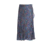 Coline - Jupe mi Longue Portefeuille - Couleur : Bleu - Taille : L/XL