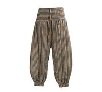 Coline - Pantalon Aladin Coton rayé - Couleur : Noir 45 - Taille Unique