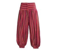 Coline - Pantalon Aladin Coton rayé - Couleur : Rouge 8 - Taille Unique