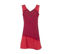 Coline - Robe Courte brodée - Couleur : Corail - Taille : M