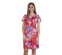 Coline - Robe Courte Cache cœur imprimé Tropical - Couleur : Rouge - Taille : L