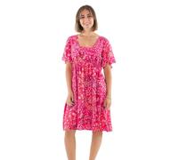 Coline - Robe Courte Estivale légère et Fluide - Couleur : Fushia - Taille : XL