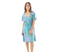 Coline - Robe Courte Estivale légère et Fluide - Couleur : Turquoise - Taille : M