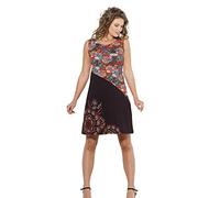 Coline - Robe Courte Ethnique sans Manches - Couleur : Noir - Taille : XL