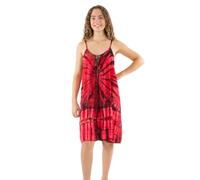 Coline - Robe Courte évasée Tie and Dye - Couleur : Rouge - Taille Unique