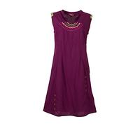 Coline - Robe Courte Femme brodée sans Manche - Couleur : Mauve - Taille : M