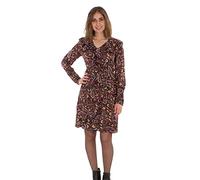 Coline - Robe Courte Hiver imprimé bohème Manches Longues - Couleur : Noir - Taille : M