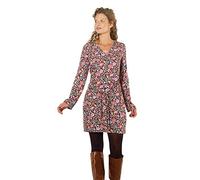 Coline - Robe Courte imprimée Fleurs - Couleur : Noir - Taille : XXL