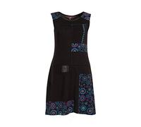 Coline - Robe Courte imprimée sans Manche - Couleur : Noir - Taille : S