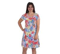 Coline - Robe Courte Tropique été - Couleur : Blanc - Taille : XL