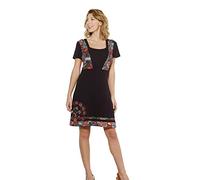 Coline - Robe Ethnique Manches Courtes - Couleur : Noir - Taille : M