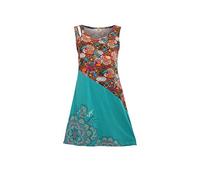 Coline - Robe Ethnique sans Manche - Couleur : Petrole - Taille : L