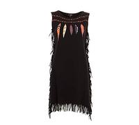 Coline - Robe Indienne d'hiver sans Manche - Couleur : Noir - Taille : M