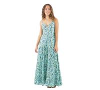 Coline - Robe Longue bohème Fines Bretelles - Couleur : Turquoise - Taille : S/M