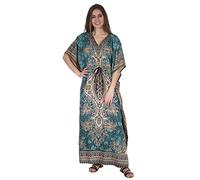 Coline - Robe Longue Indienne Femme - Couleur : Petrole - Taille Unique