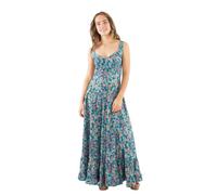 Coline - Robe Longue légère imprimé doré - Couleur : Emeraude - Taille : L/XL