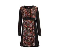 Coline - Robe Polaire imprimé Fleurs - Couleur : Noir - Taille : XL