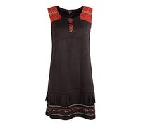 Coline - Robe Tendance amérindienne sans Manche - Couleur : Noir- Taille : M