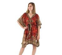 Coline - Robe Tunique de Plage (FR/ES, Alpha/Lettres, Taille Unique, Taille Normale, Taille Normale, Orange)